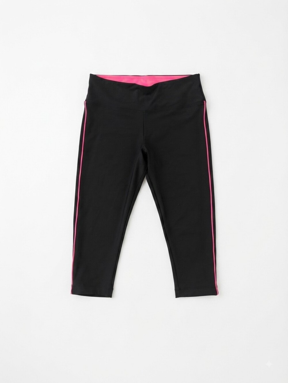 Bally Black Capri Leggings with Pink Trim